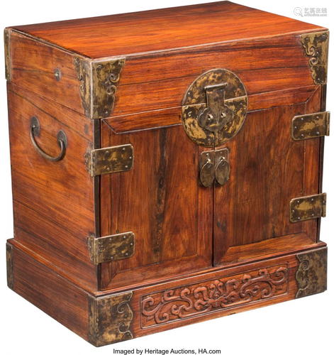 A Chinese Huanghuali Document Box 15-1/2 x 15-1/