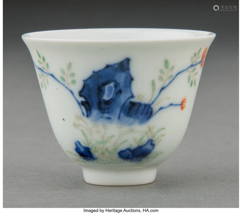 A Chinese Enameled Porcelain Wine Cup Marks