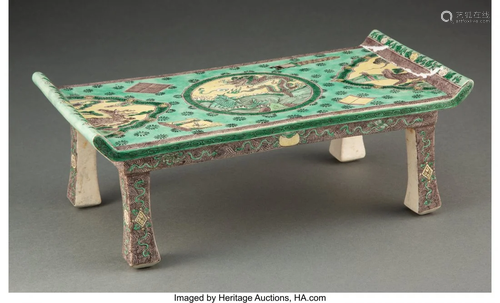 A Chinese Porcelain Sancai Side Table, Qing Dyna