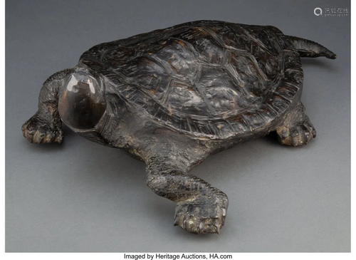 A Japanese Bronze Turtle, 17th century Marks