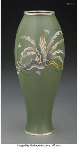 A Japanese Cloisonné Phoenix Vase Marks