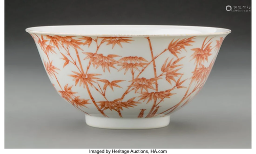 A Chinese Iron Red Glazed Bowl, late Qing Dynast