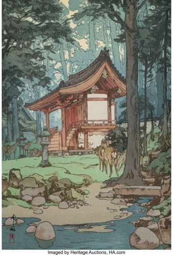 Yoshida Hiroshi (Japanese, 1876-1950) Temple in