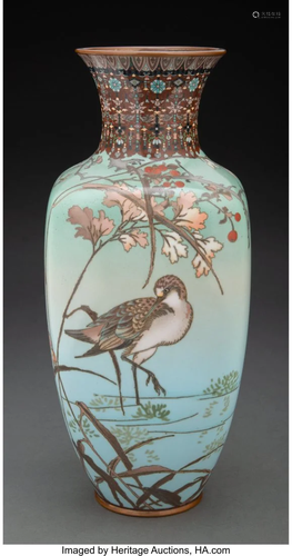 A Large Japanese Cloisonné Vase Attributed to N