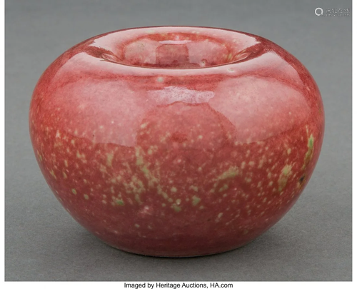 A Chinese Peach Blossom Glazed Water Pot, Pinggu