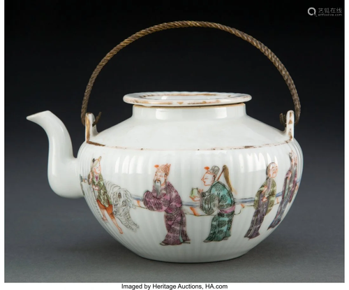 A Chinese Famille Rose Teapot, Qing Dynasty, 19t