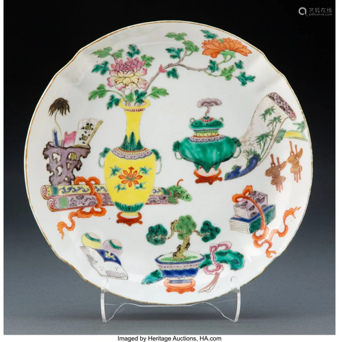 A Chinese Enameled Porcelain Plate, late Qing Dy