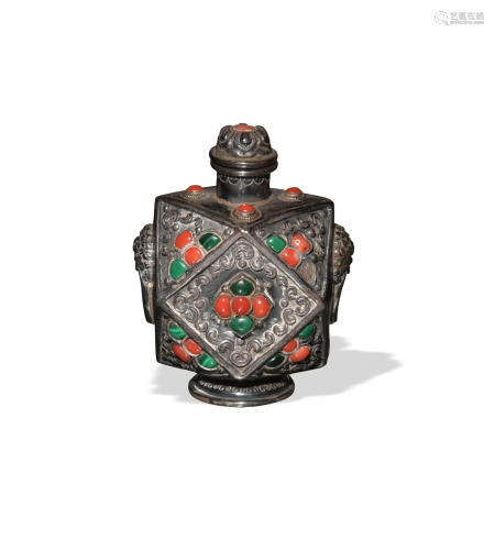 Chinese Silver Snuff Bottle, Late 19th - Early 20th C#十九世...