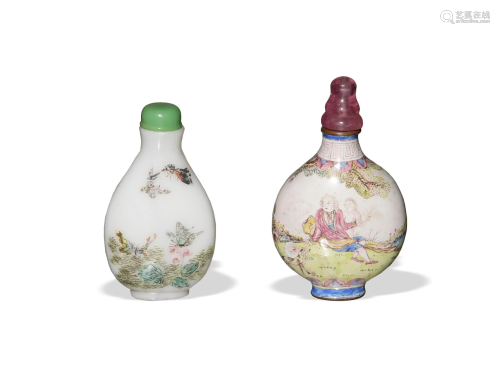 Chinese Enamel and Peking Glass Snuff Bottles, 18-19th十八/十...