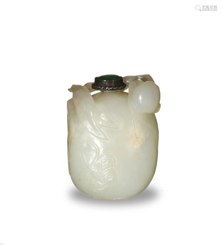 Chinese Jade Fruit-Form Snuff Bottle, 18-19th C#十八/十九世纪...