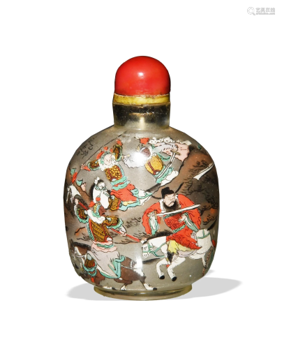 Chinese Inside-Painted Snuff Bottle by Yong Shoutian民国 永寿...