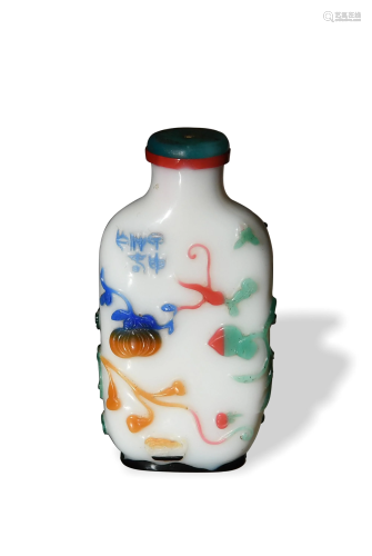 Chinese Peking Glass Snuff Bottle, 18-19th Century十八/十九世...
