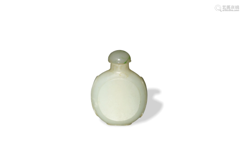 Chinese White Jade Snuff Bottle, 18-19th Century十八/十九世纪...
