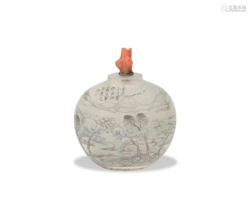 Chinese Inside-Painted Snuff Bottle by Zhou Leyuan,民国 周乐...