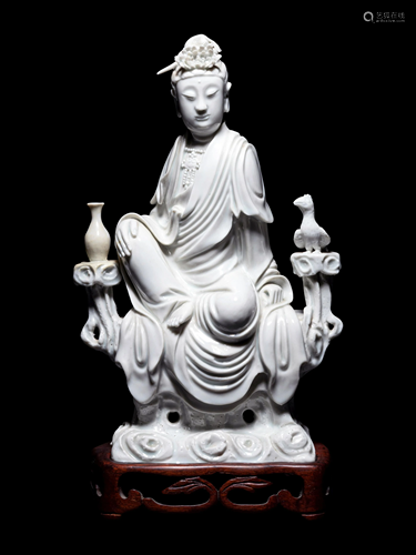 A Blanc-de-Chine Porcelain Figure of Guanyin