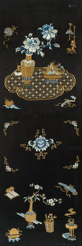 An Embroidered Silk Wall Panel