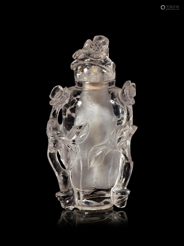 A Carved Rock Crystal Snuff Bottle