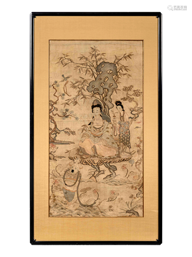 AKesiWoven Silk 'Guanyin' Panel