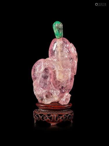 A Carved Tourmaline Snuff Bottle