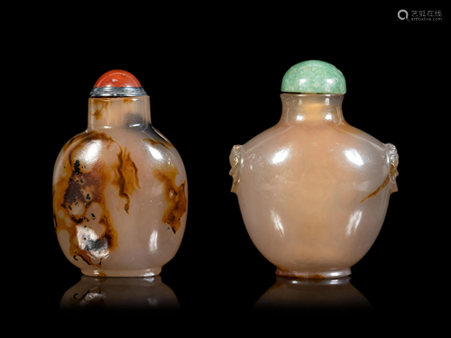 Two Agate Snuff Bottles