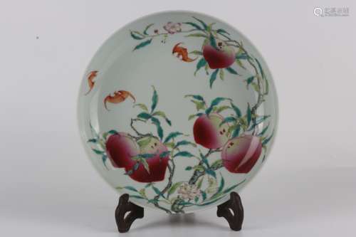 Qing Yongzheng famille-rose peach dish