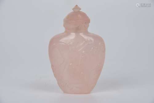 Pink crystal snuff bottle