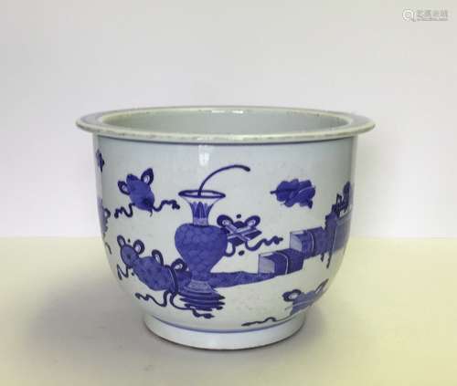 Chinese Blue&White Porcelain Plate Flower Pot