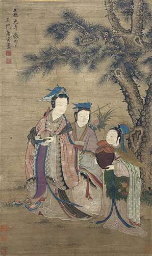 Tang Yin, Magu Xianshou, standing scroll on silk