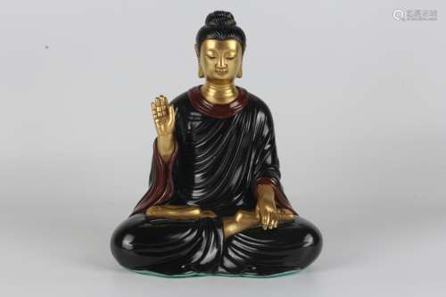 Qing Qianlong enameled Buddha statue