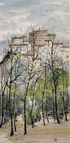 Wu Guanzhong Landscape Scroll