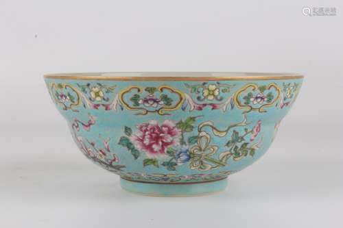 Qing Daoguang enamelled floral bowl