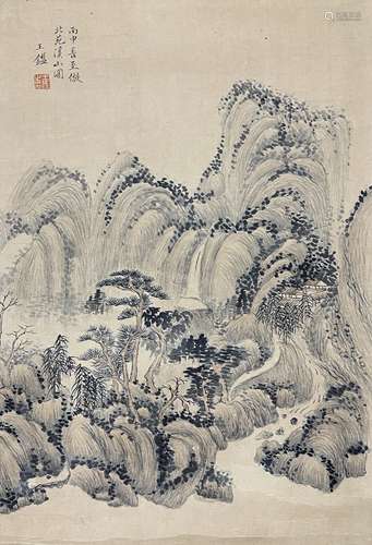 Wang Jin, landscape miniature, mirror core