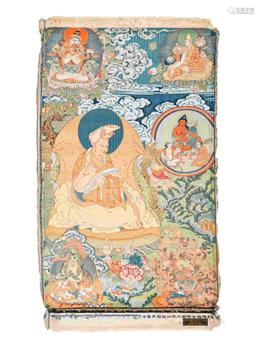 A Brocade Woven Silk Thangka of Panchen Lama