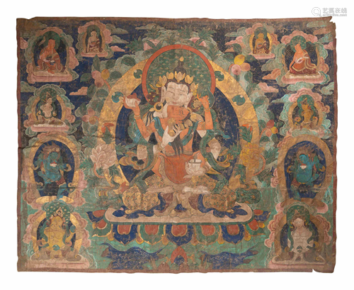 A Massive Tibetan Thangka