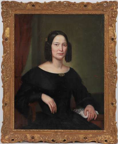 Portrait de femme de qualité Huile sur toile, signée et daté...