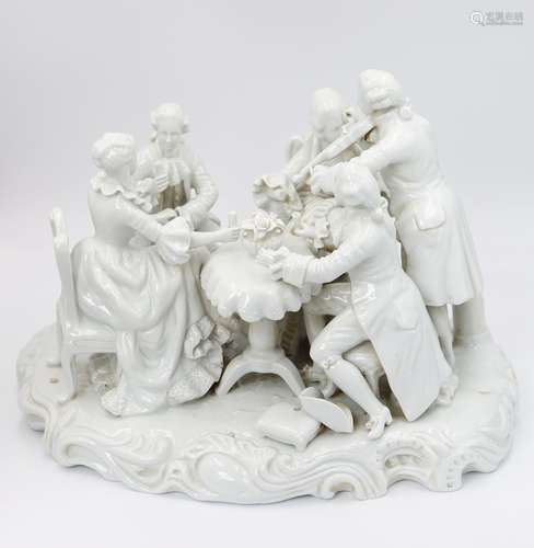 Porcelaine Louis XV Groupe en porcelaine blanche figurant un...