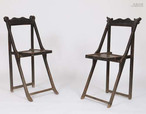 Chaises pliantes - Chine Ensemble de deux chaises en bois na...