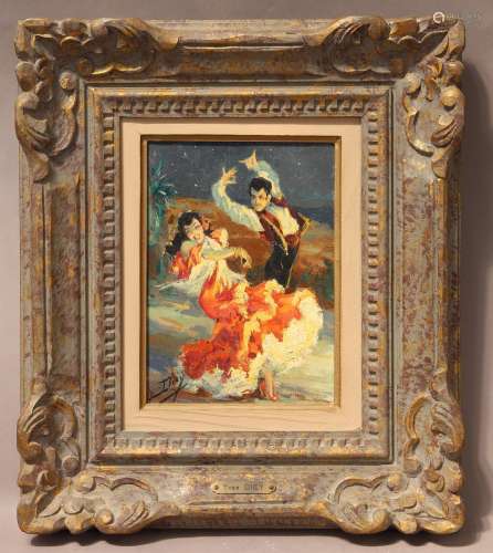 « Flamenco » de Jacques Yves Dieÿ (1892-1984) Artiste peintr...