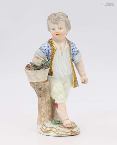 Enfant Meissen Enfant en porcelaine polychrome représentant ...