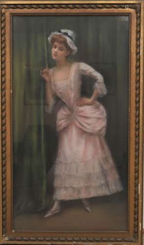 Emilie Landau (1871-1959) Beau portrait de jeune femme « Mad...