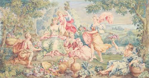Grand carton de tapisserie vers 1800 Probablement Aubusson, ...