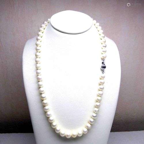Collier de perles de culture naturelles (D: 7 - 7,5 mm) d'un...