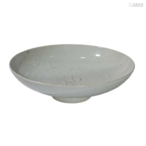 A Shufu glaze plate with heron pattern, Yuan Dynasty
元代枢府...