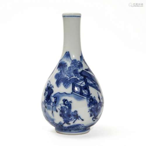 A blue vase with a figure pattern, Qing Dynasty
清代青花人物...