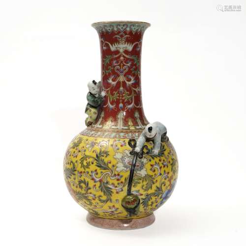 A famille rose bottle with children's pattern, Republic of C...