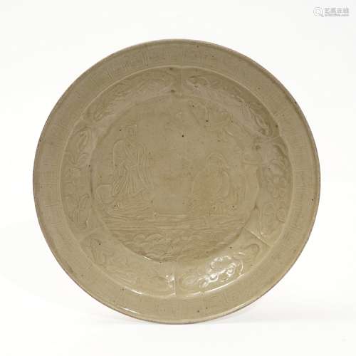 A Ding kiln plate with impressing, Jindai
金代定窑模印盘