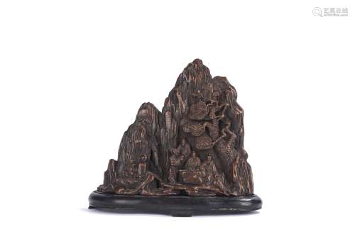Chinese Agarwood Carved Mountain Boulder with Aroma