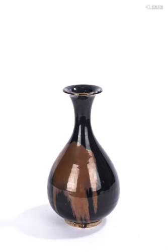 Chinese Henan Black and Brown Splashed Vase