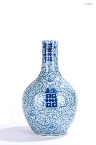 Large Chinese Blue and White 'Marriage' Globular Vase