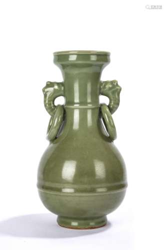 Chinese Celadon Longquan Vase with Handles
